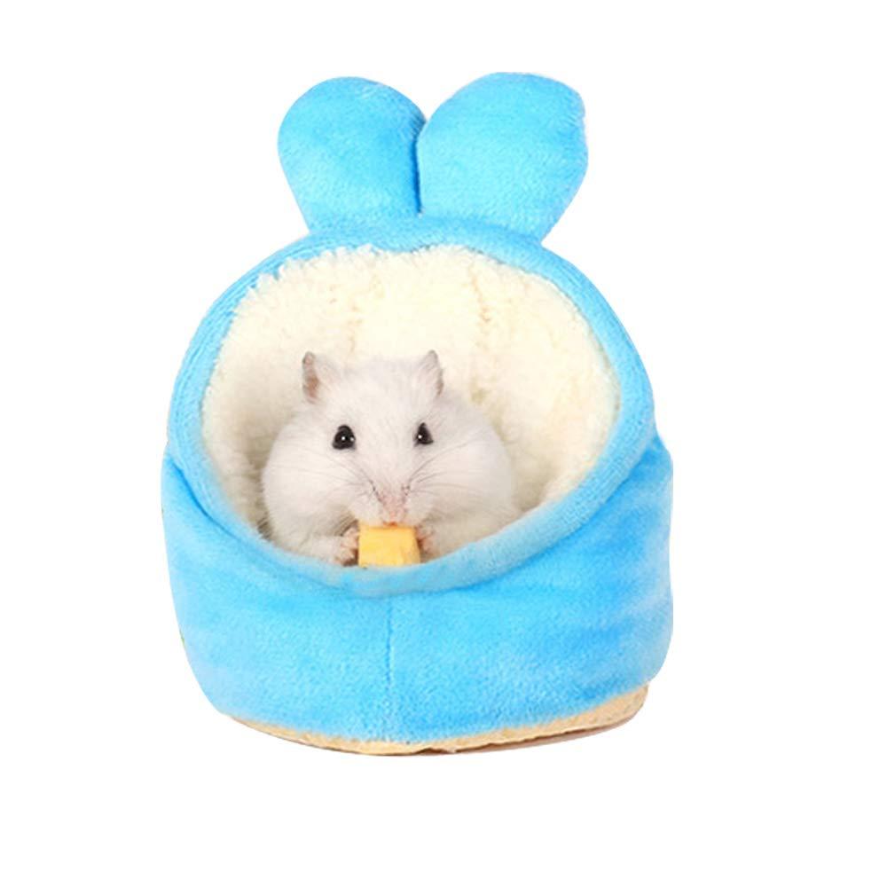 [Australia] - gutongyuan Warm Small Pet Animals Bed Dwarf Hamster Hammock Hedgehog Rat Chinchilla Guinea Habitat Mini House, Removable and Washable Blue 