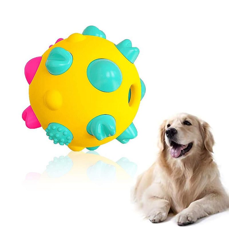 [Australia] - XIAOCAI Dog Toys Ball, Puppy Toys Chew Ball for Small Medium Dogs, Durable Interactive Dog Ball Aggressive Tooth Brush for Dog Tooth Cleaning Fetching, IQ Treat Training Blue 1 PCS 