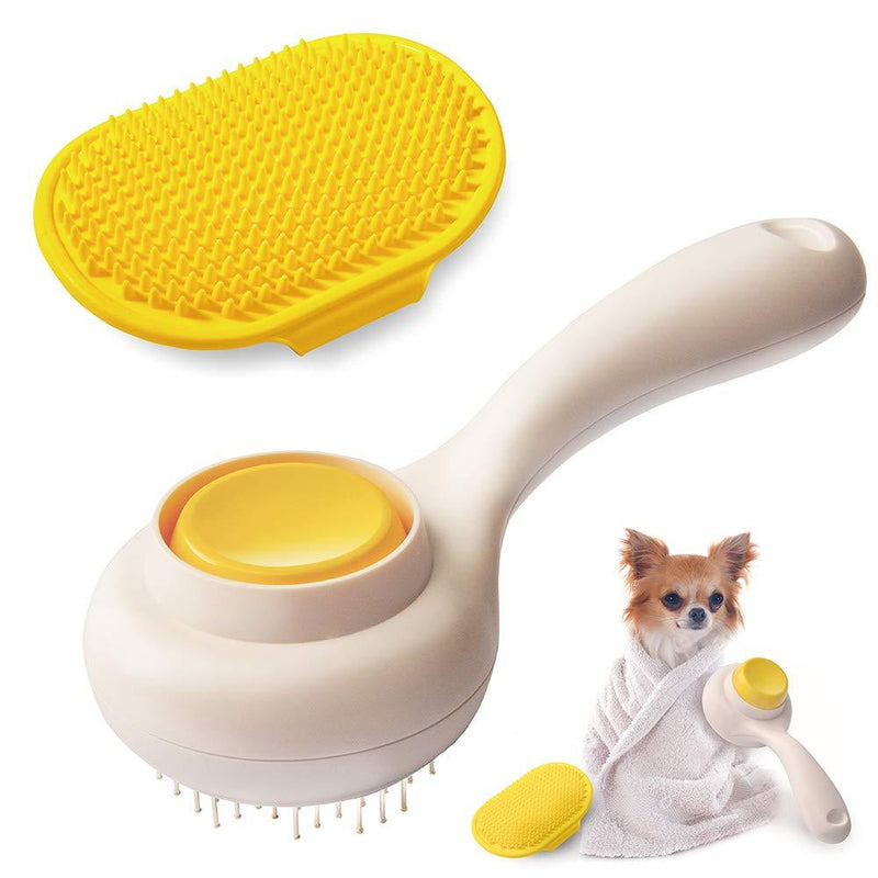 [Australia] - Self Cleaning Slicker Short Hair Dog Brush - Pets Grooming Brush for Dog and Cat - Professional Deshedding Brush for Small, Medium Dogs and Cats with Long Hair - Massages Particle Pet Grooming Comb 