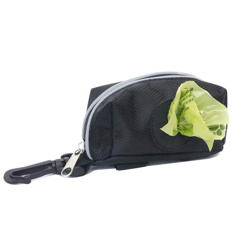 [Australia] - N / A Dog Poop Bag Holder Leash Attachment - Fits Any Dog Leash - Includes Free Roll of Dog Bags – Poop Bag Dispenser Black 