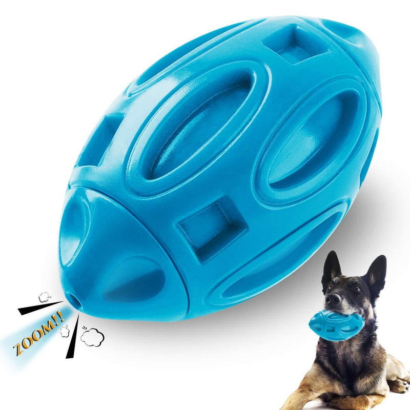 [Australia] - Ucio Squeaky Dog Toys for Aggressive Chewers, Durable Rubber Dog Squeak Toy, Almost Indestructible Interactive Dog Chew Ball Toys, Tough Pet Toy for Medium and Large Breed Blue 