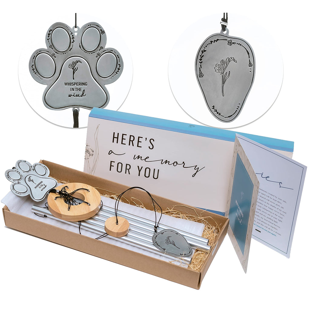 Yearn Pet Memorial Wind Chime | Dog Loss Sympathy Gift for Grieving Pet Owners | Dog Memorial Windchime | Pet Loss Gifts | Pet Memorial Gifts | Comes in a Delicate Gift Box and Includes Sympathy Card - PawsPlanet Australia
