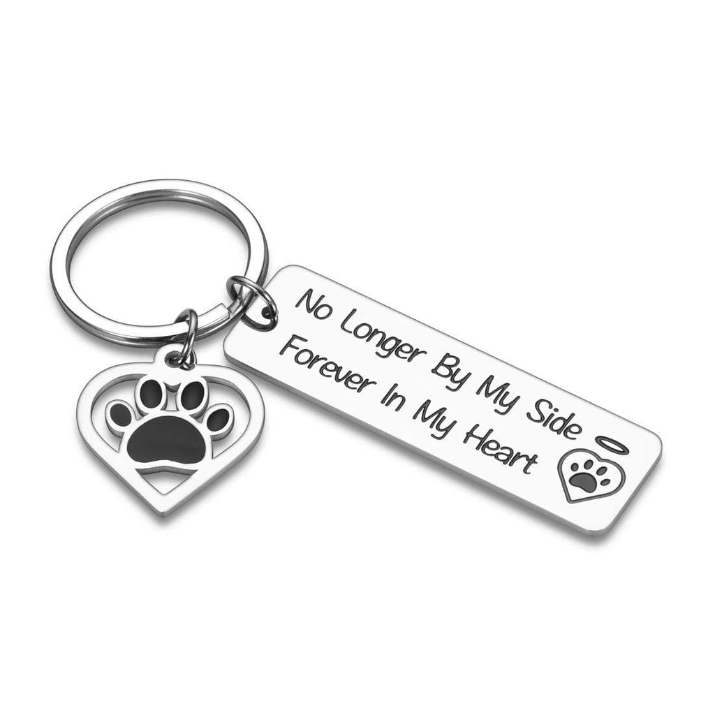 [Australia] - Memorial-Keychain Remembrance Loss-Pet Sympathy Keepsake - Dog Cat Gift for Puppy Doggie Pussy No Longer by My Side But Forever in My Heart Pet Cremation Gifts Jewelry 