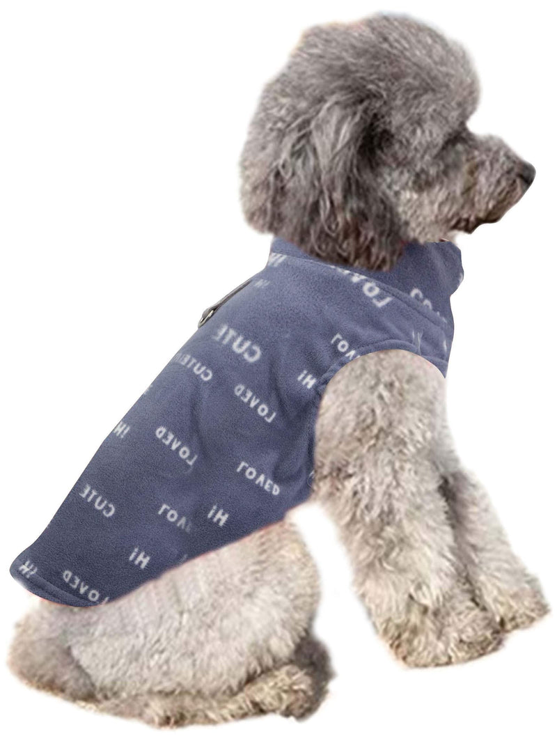 [Australia] - YAODHAOD Dog Fleece Vest Premium Dog Clothes for Small Dogs Boy or Girl - Pullover Dog Jacket with Leash Ring Medium-Sized Dog Cat Dog Sweater Dachshund Chihuahua French Bulldog Pug Blue 