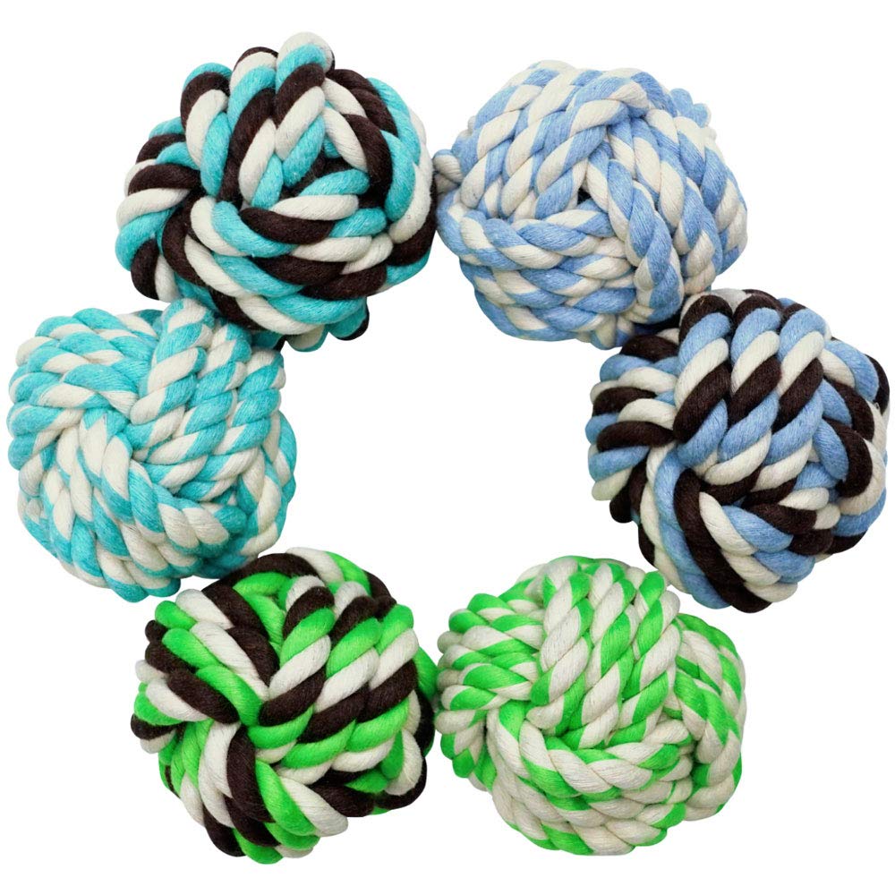 Otterly Pets Puppy Toys Small Rope Balls for Dogs Teething Chew Cotton Toy Ball for Puppies and Dog (6-Pack) - PawsPlanet Australia