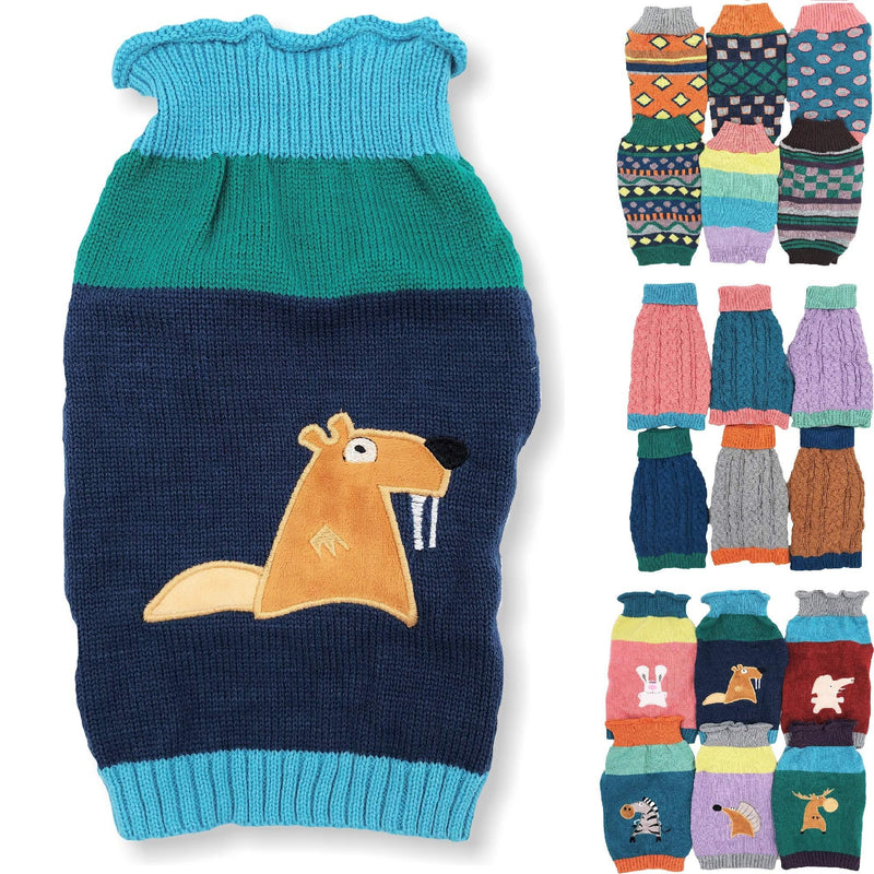 [Australia] - Dog Sweater Knitted Fashion Warm Soft Winter Clothes for Small Large Pet Cat Puppy XXS: Length - 8" Beaver 