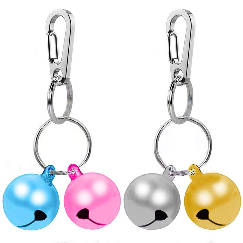 [Australia] - IVIA PET Multicolor Cat Bells for Dog Collar Charm with 2 Pack Stainless Steel Dog Tag Clips for Pet Collar Accessories X-Small 