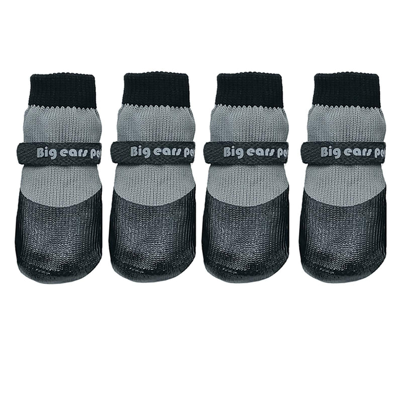 [Australia] - Unbrands Black Autumn and Winter Knitted Rubber Non-Slip Dog Socks Dog Shoes and Socks Dog Shoes Waterproof Socks with Fixed Belt Non-Slip wear-Resistant Protection for Dog Paws Medium 