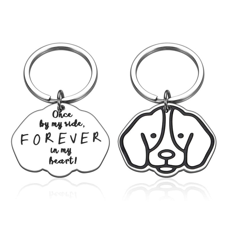 [Australia] - Pet Memorial Gifts Keychain for Pet Lovers Women Men Loss of Pet Jewelry Sympathy Condolences Key Ring for Pet Owner Family Friends Girls Boys Teens Remembrance Once by My Side Forever in My Heart 