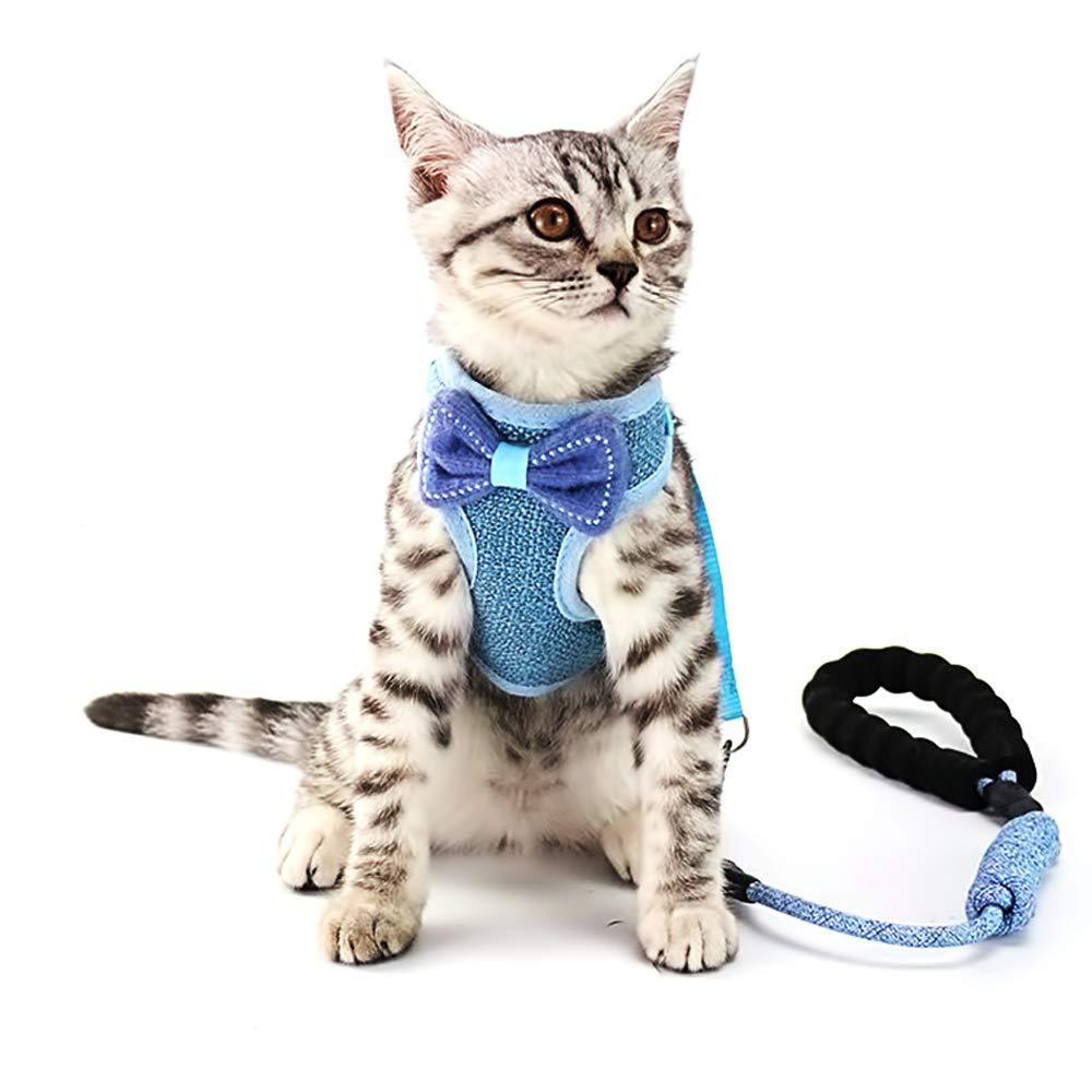 [Australia] - MOMIKA Cat Harness Escape Proof Leash and Harness Set, Adjustable Kitten Puppy Harness for Small Dog and Cat (5.5-22lb) 