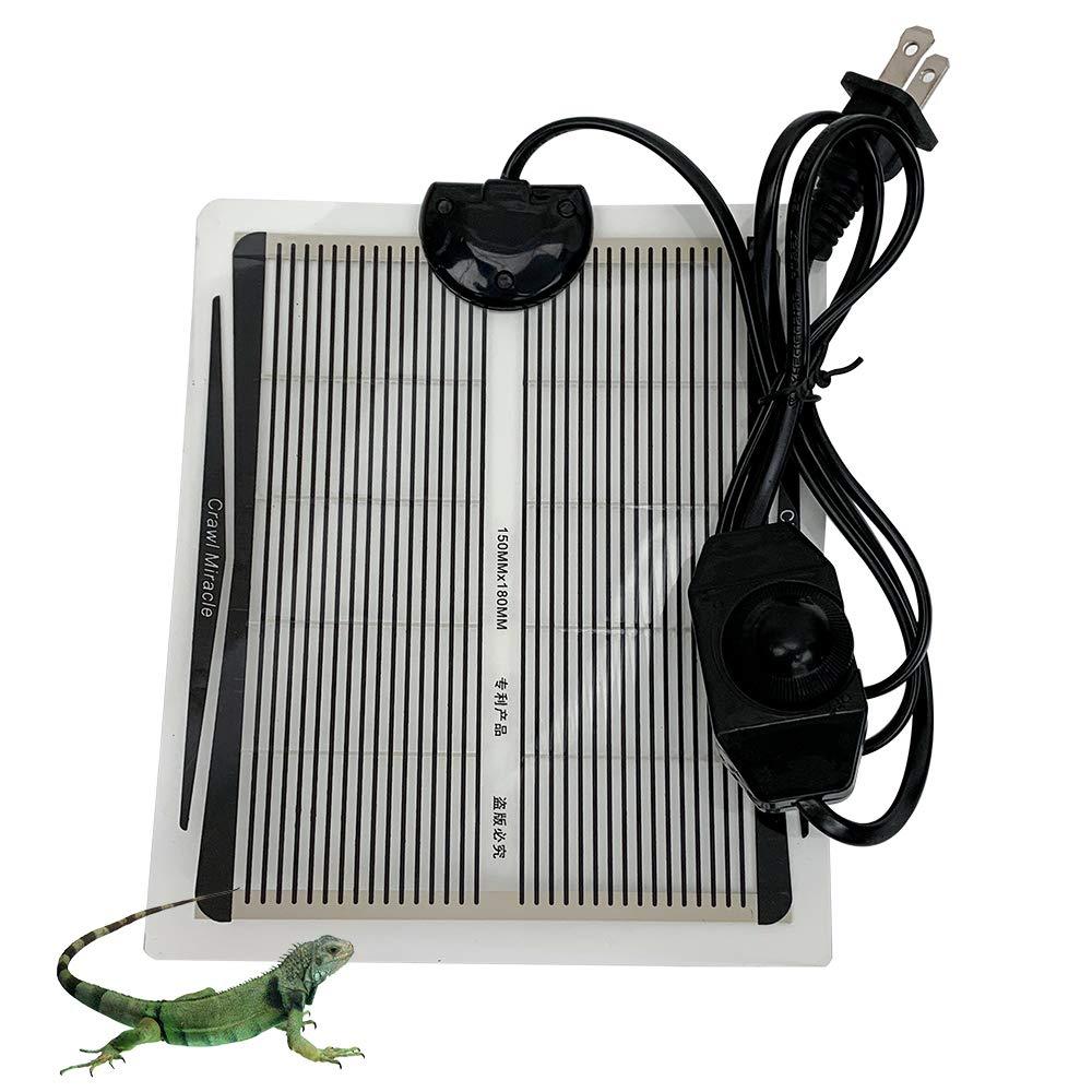 YOUMU Reptile Heating Pad-(5W/15W/25W/35W) Temperature Adjustable Terrarium Heat Mat for Turtle/Snake/Frog/Lizard/Small Animals/Plant Box 5W(7.08in*5.9in) - PawsPlanet Australia