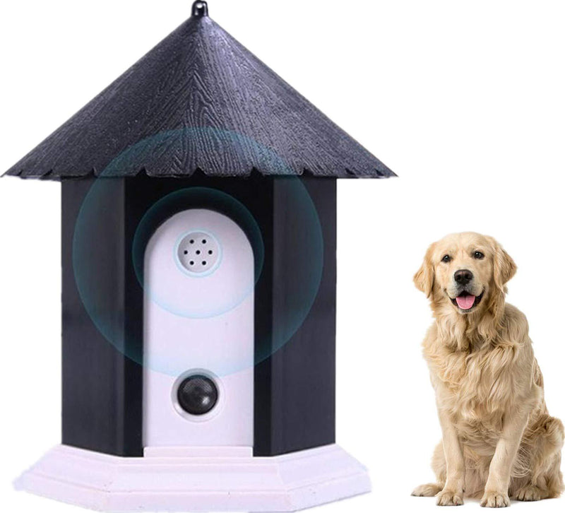 [Australia] - Zoohao Anti Barking Device, Waterproof Outdoor Ultrasonic Stopping Barking, Sonic Bark Deterrents, Dog Bark Controller in Birdhouse Shape (Black) Black 