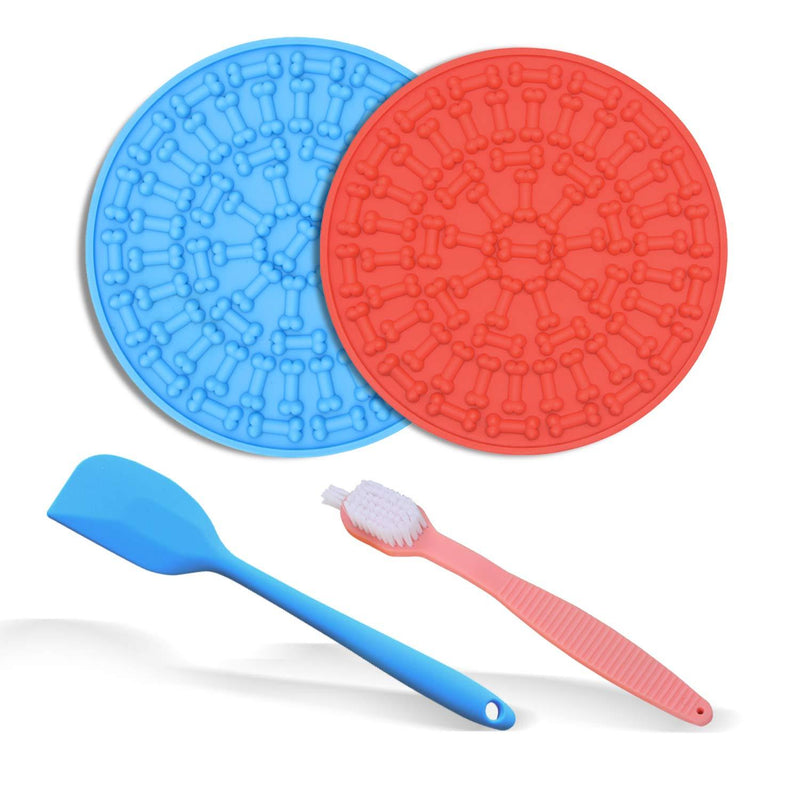 [Australia] - YND Food Grade Silicone Pet Licking Pad, Super Suction Silicone Pad, Slow Feeder Licking Pad Set, Suitable for Pet Bathing, Grooming, Training 