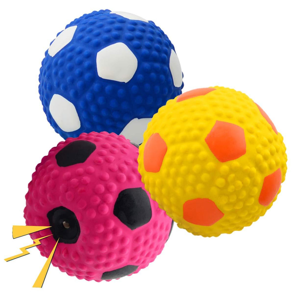 [Australia] - Wieppo Soft Squeaky Dog Ball 2.56”, Latex Squeaky Dog Toys for Medium Dogs and Small Dogs 3pcs 2.56'' squeaky football 