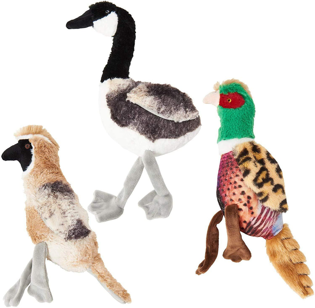 [Australia] - SPOT Ethical Products 3 Pack of Bird Calls Plush Dog Toys, 12 Inch, Assorted Designs, with Realistic Bird Sounds 