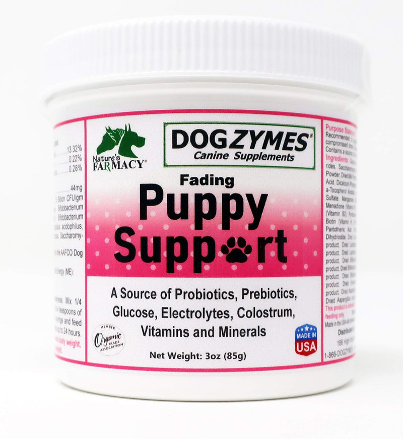 Dogzymes Fading Puppy Support Probiotics Prebiotics Enzymes Glucose Electrolytes Vitamins Minerals Mix 1 to 16 with Water 3 ounce - PawsPlanet Australia