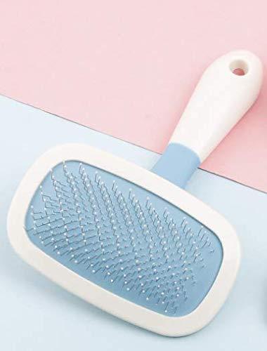 [Australia] - Automatic Self-Cleaning Dog Brush & Cat Brush – Automatic Pet Grooming Brush – One-Button Depilation Soft Needle Comb Small Blue 