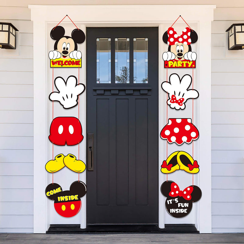 Mickey Minnie Porch Sign Theme Hanging Door Decoration Party Products for Adults and Children Birthday Party Banner Slogan - PawsPlanet Australia