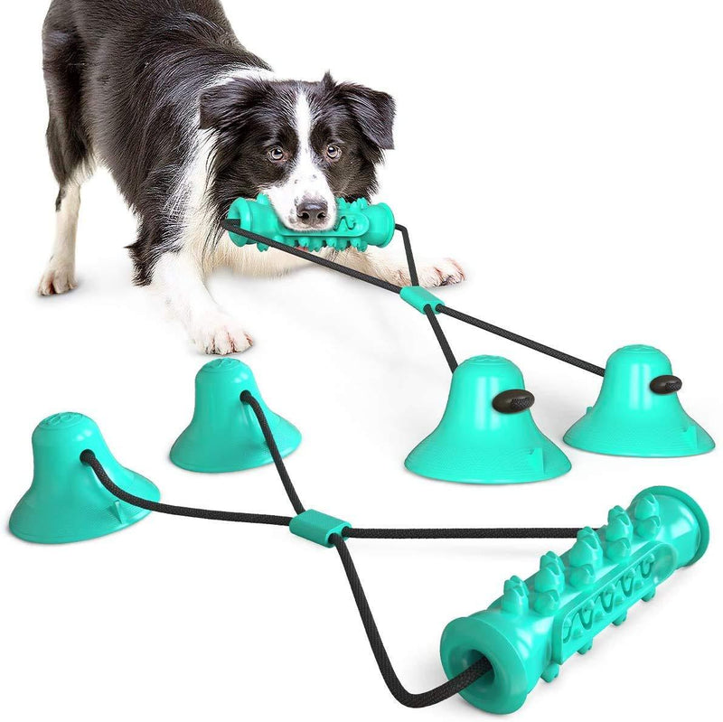 [Australia] - XHWYD Upgrade Dog Suction Rope Toy,Toothbrush Molar Stick Chew Toy with 2 Suction Cups,with Durable Rope,Teeth Cleaning/Pulling/Chewing,Pet Interactive Toys. 