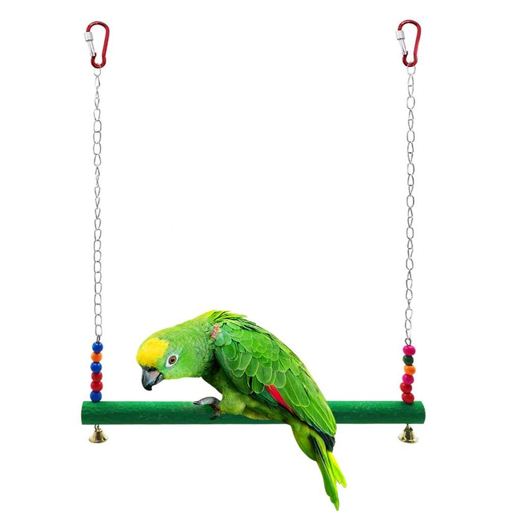 [Australia] - ASOCEA Bird Perch Chicken Swing Natural Wooden Handmade Perch Toy Parrot Hanging Toys Chicken Coop Accessories for Small Macaw Bird Hens Training 