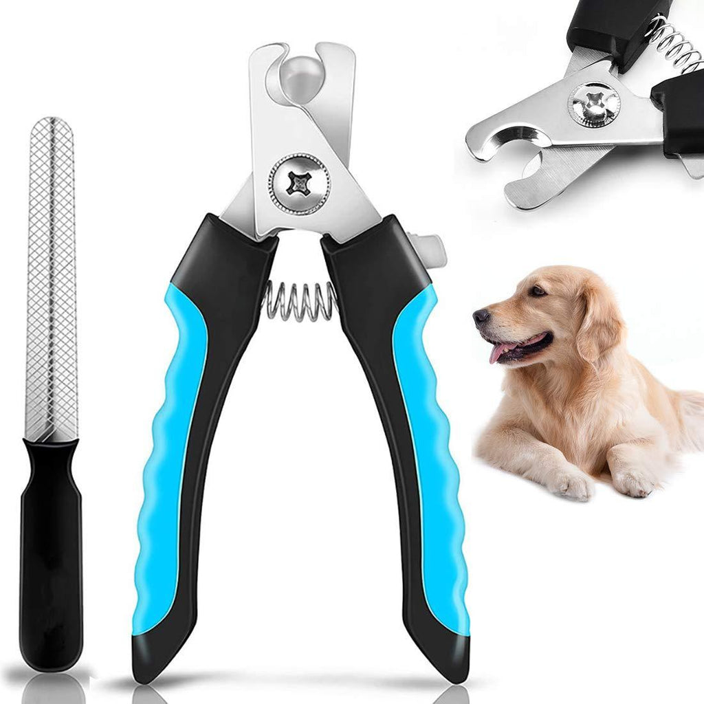 [Australia] - NIUTA Dog Nail Trimmer Large Breed with Quick Sensor,Professional cat Nail Clipper with Safety Guard and Nail File blue 