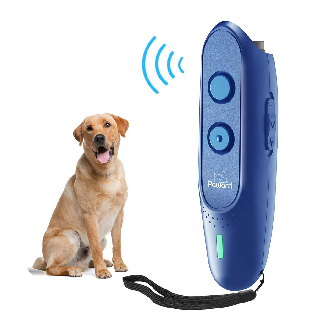 [Australia] - Pawanti Dog Bark Control Device, Ultrasonic Dog Bark Deterrent, 3 in 1 Anti Barking Dog Trainer, Rechargeable 16.5Ft Range Handheld Trainer for Dogs 