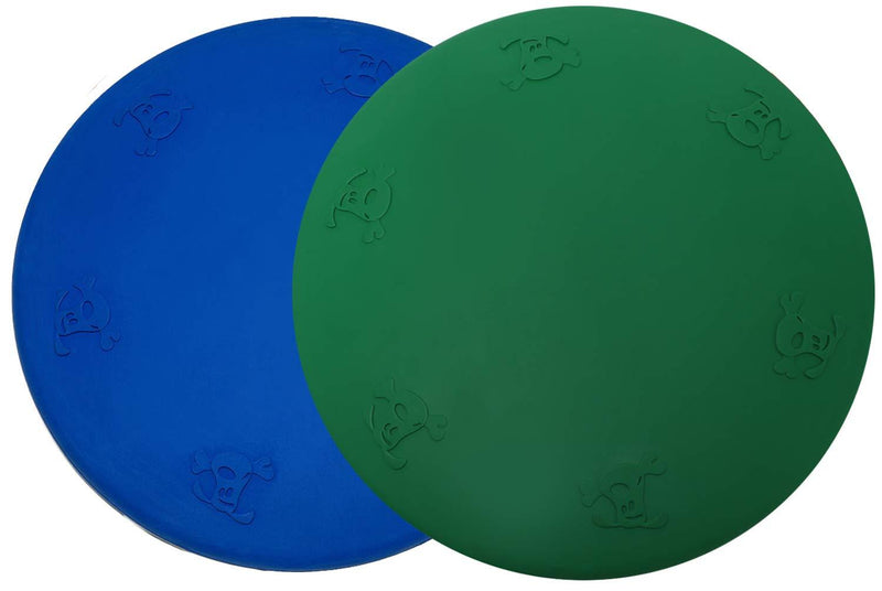 7inch Rubber Flying Disc for Dogs, Easy to Fly Durable Puppy Dog Toys Blue,Green - PawsPlanet Australia