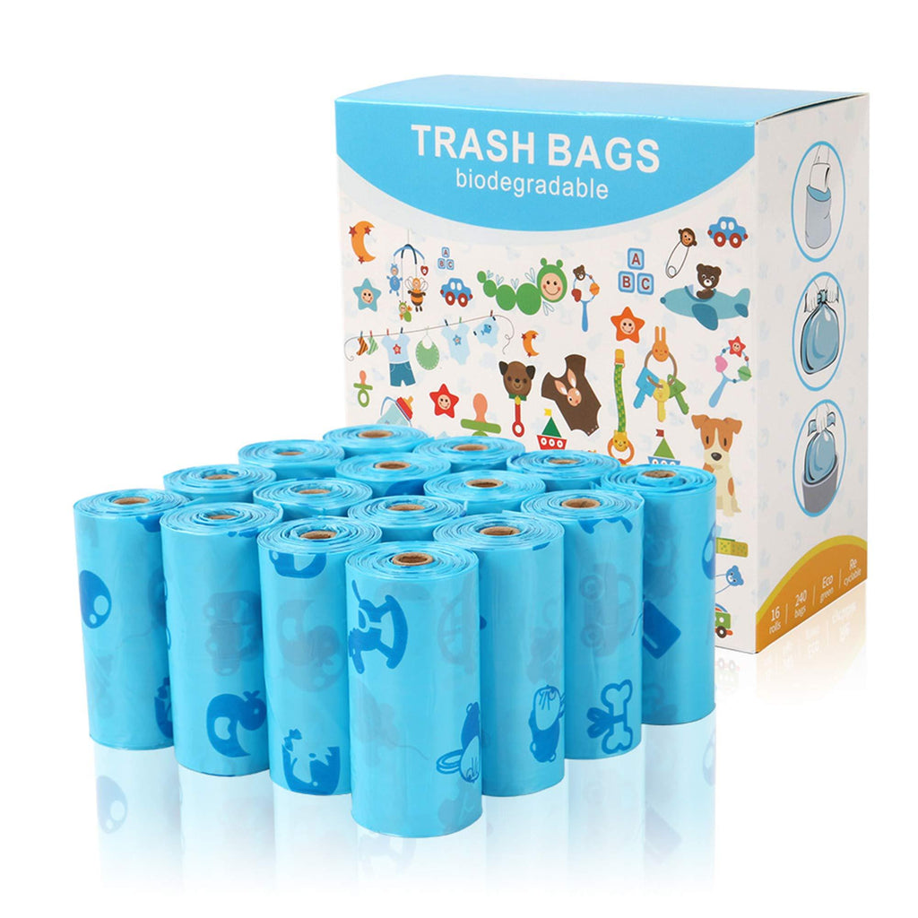 [Australia] - HENIUY Pet Dog Poop Bag, pet Poop Bag-Environmentally Friendly degradable pet Poop Bag, Cleaning and Care, Extra Thick Leak-Proof Bag (Scented) Blue Pocket 