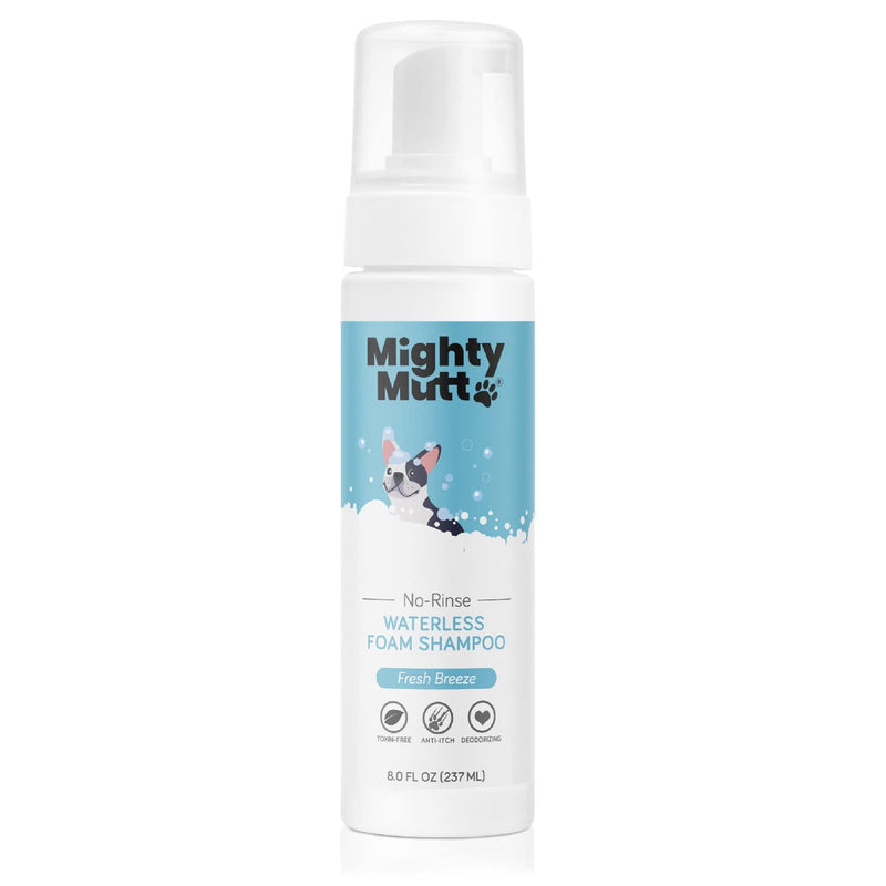 Mighty Mutt Hypoallergenic Waterless Shampoo for Dogs | Dry Shampoo for Dogs | Waterless Foam No Rinse | Anti-Itch, Soothing and Deodorizing 8 Fl Oz Fresh Breeze - PawsPlanet Australia