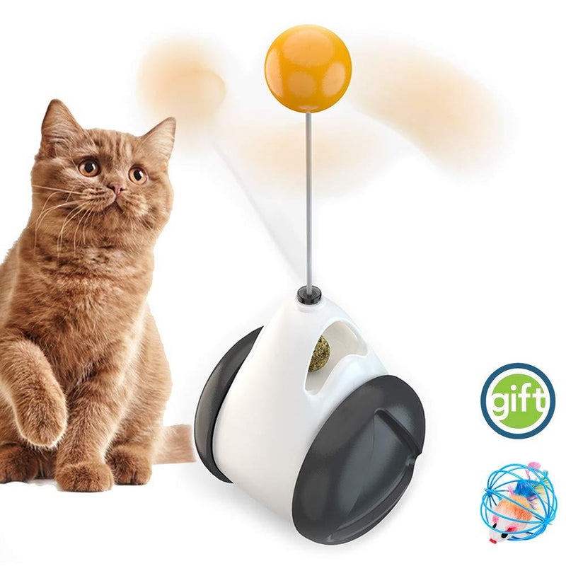 [Australia] - Onybte Cat Ball Tumbler Interactive Cat Toys for Indoor Kitty,Balance Ball and A Feather Tail Mouse in Metal Wire Ball as Additional Gift for House Kitten 