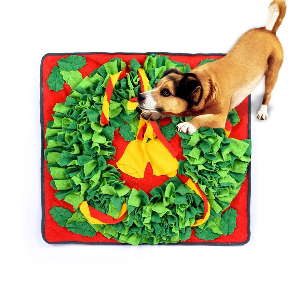 [Australia] - ZUZG Dog Snuffle Mat, Nose Training Sniffing Pad for Dog Feeding Blanket Puzzle Interactive Toys Activity Mat for Foraging Skill Stress Release Green 