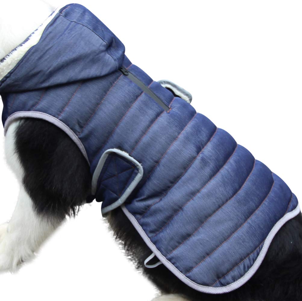 [Australia] - JoyDaog Fleece Dog Hoodie for Small Dogs Warm Puppy Jacket for Cold Winter Dog Coats with Hood XS Dark Denim 