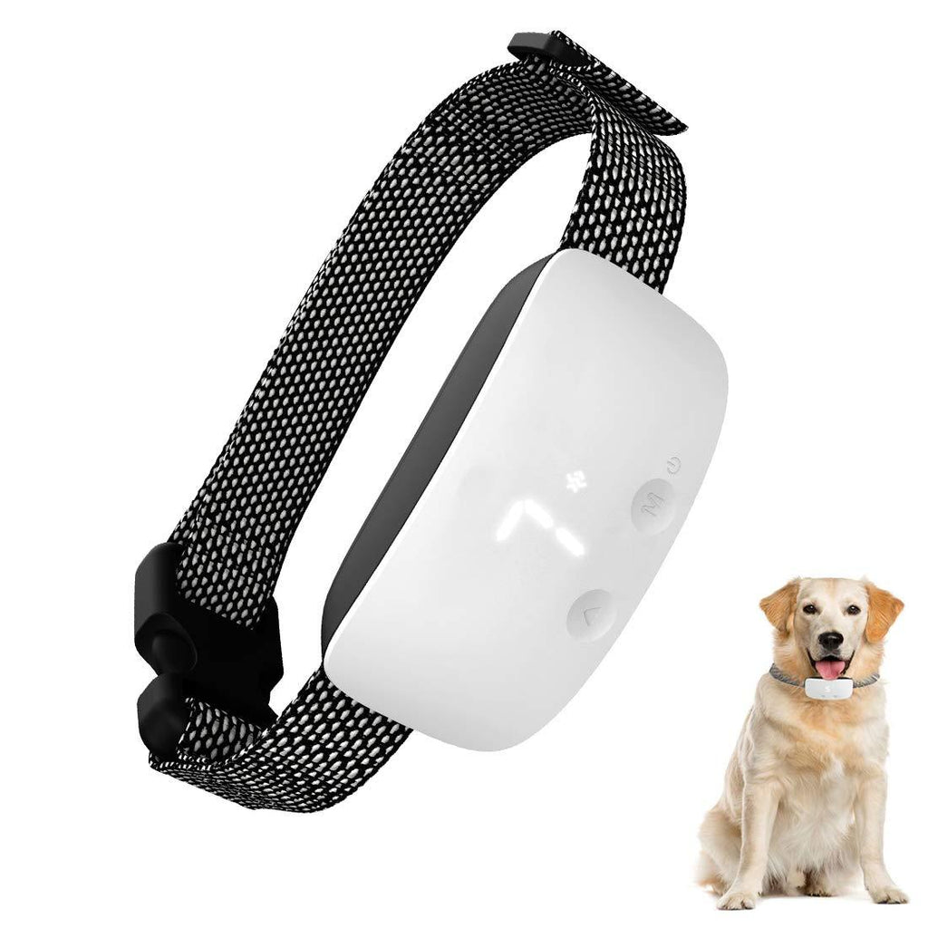 [Australia] - Heyllou Upgraded Rechargeable Dog Bark Collar, Barking Control Training Collar, Adjustable Modes Easy Touch Interface, 7 Levels Sensitivity Control Intensity Levels for Small Medium Large Dogs White 