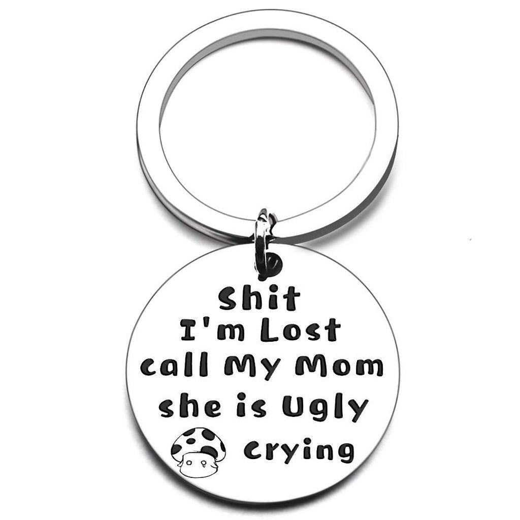 [Australia] - Funny Dog Tag Pet Id Cat Personalized Keychain Gift Dog Collar Key Tags Gifts for Dog Cat Lover Oh Sht I Am Lost Call My Mom Bone Engraved Tag Personalized Puppy Pet ID 