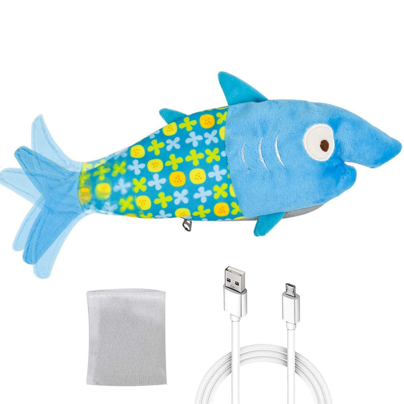 [Australia] - LECHONG Moving Fish Cat Toys for Indoor Cats, Catnip Toys for Cats blue shark 