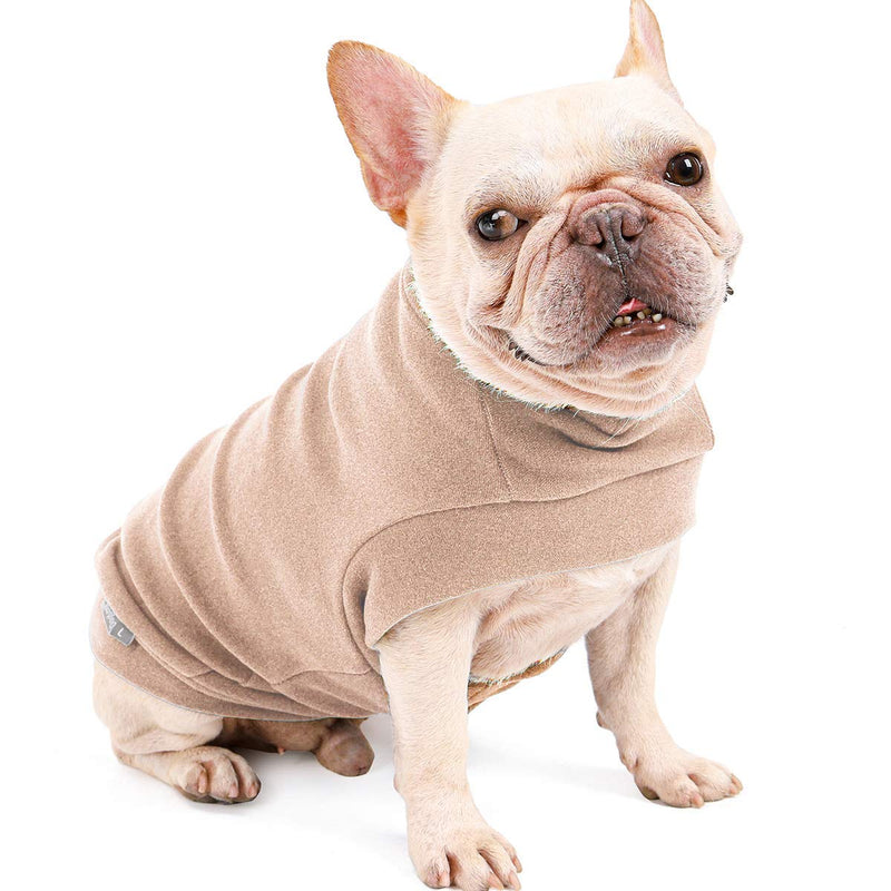 Small Dogs Fleece Dog Sweatshirt - Cold Weather Hoodies Spring Soft Vest Thickening Warm Cat Sweater Puppy Clothes Sweater Winter Sweatshirt Pet Pajamas for Small Dog Cat Puppy Beige - PawsPlanet Australia