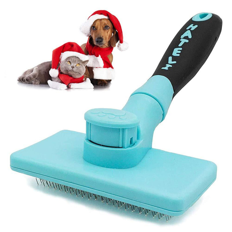 [Australia] - UmaUbaby Self Cleaning Slicker Brush - Pet Grooming Brush for Dogs and Cats - Pets Cat and Dog Hair Brush Tools - Dog Brush and Cat Brush Suitable - Massages Particle Pet Comb Blue 