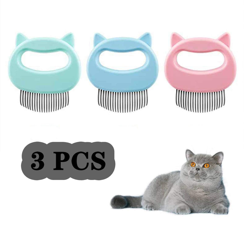 [Australia] - N/P 3 Pcs Cat Massage Shell Comb Pet Hair Removal Massaging Shell Comb Removing Knots and Tangles Grooming Tool Fit for Pet Short & Long Hair 