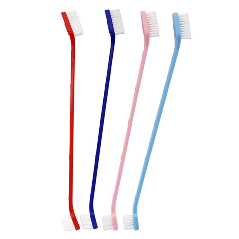 Yagamii 4 pc Dog Toothbrush Double Sided for Small to Large Dogs,Long Handled Brushing Stick Soft Bristles Comfort Gentle Dental Care - PawsPlanet Australia
