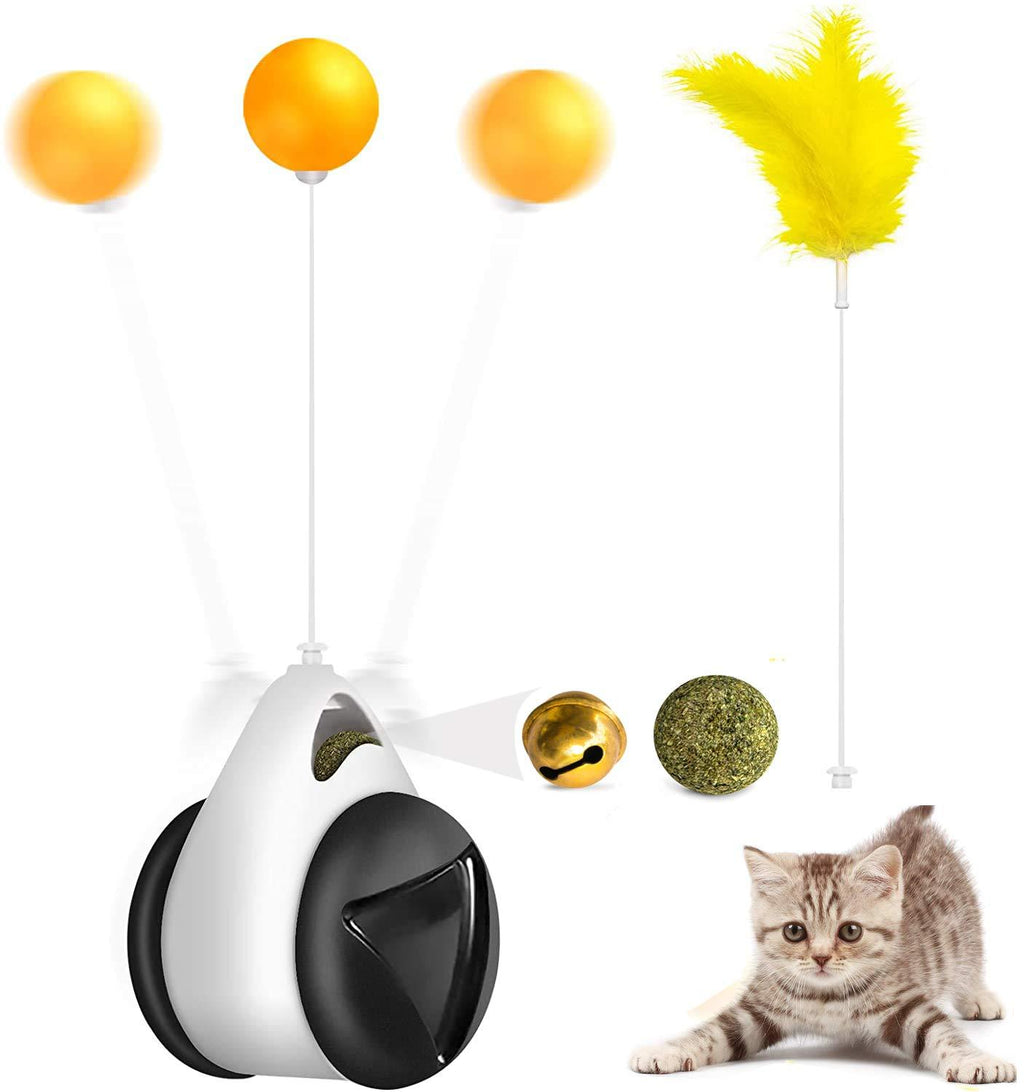 [Australia] - Fashion&cool Cat Toys, Interactive Roller Cat Toy for Indoor Cats with Catnip, Feather Ball and Bell, Balance Cat Chasing Toy Kitten Exercise Puzzle Toys 