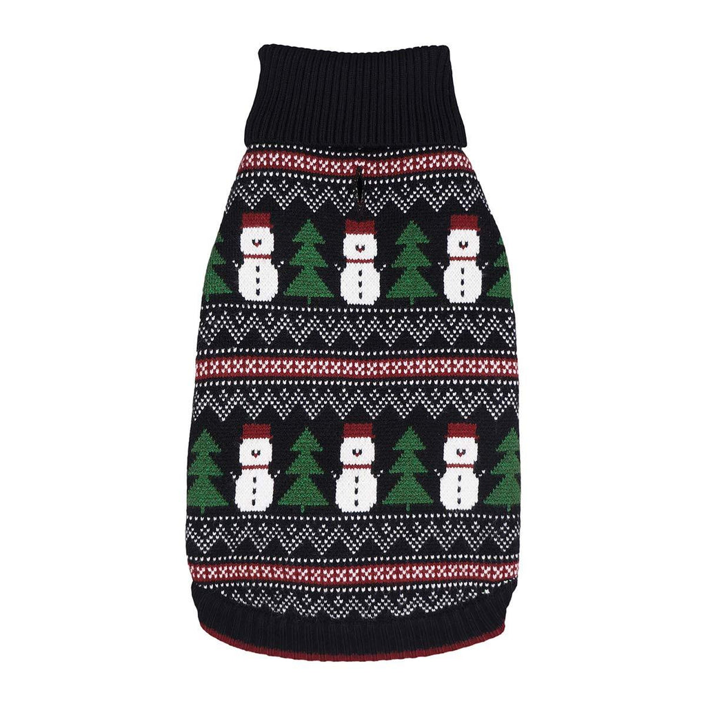 [Australia] - Fitwarm Turtleneck Dog Christmas Sweater Pet Santa Clothes Dog Knitwear Puppy Pullover Black X-Small 