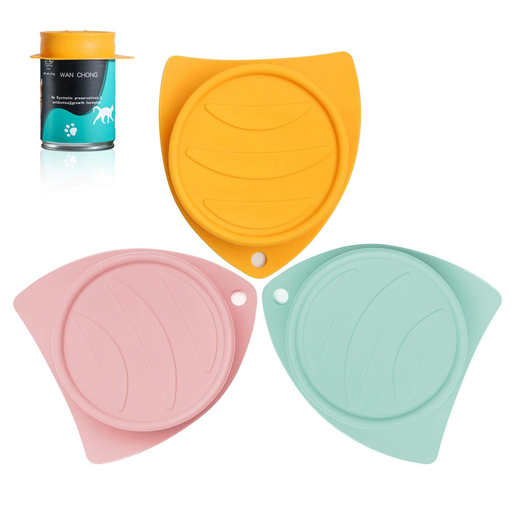 MSBC Pet Can Lid Cover for Cats and Dogs Can Food Storage Silicone Set of 3 Fish Design 3 Colors(Pink Green Orange), Universal Fits Most Standard Size Dog and Cat Can Airtight Tops BPA Free - PawsPlanet Australia