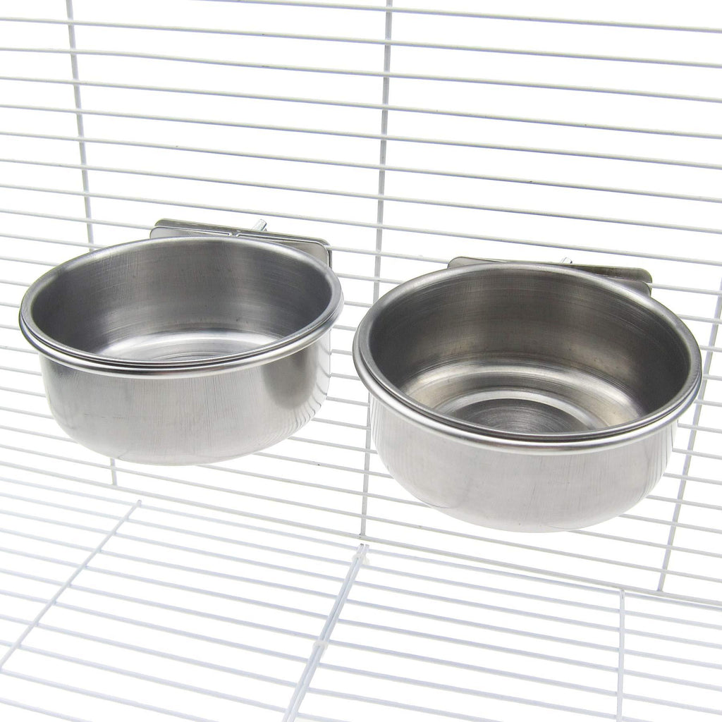 [Australia] - Alfie Pet - Ansel 2-Piece Set Stainless Steel Water or Food Cups for Birds - Size: Small 