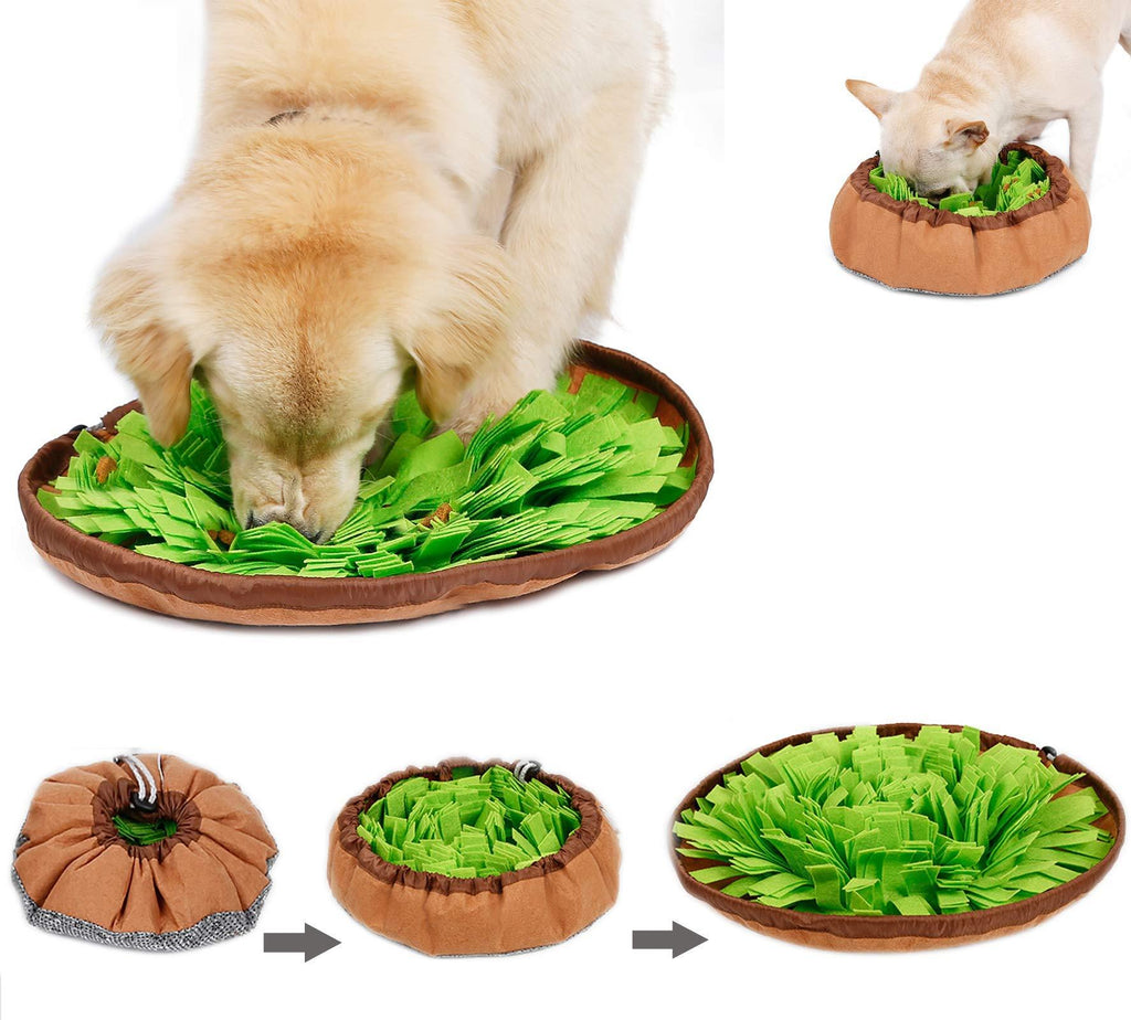 [Australia] - Hestarpet Pet Snuffle Mat for Dogs, Interactive Puzzle Dispenser Toy, Pet Slow Feeding Pad, Nosework Sniffing Bowl for Encourgaing Natural Foraging Skills for Dogs Cats Style A 
