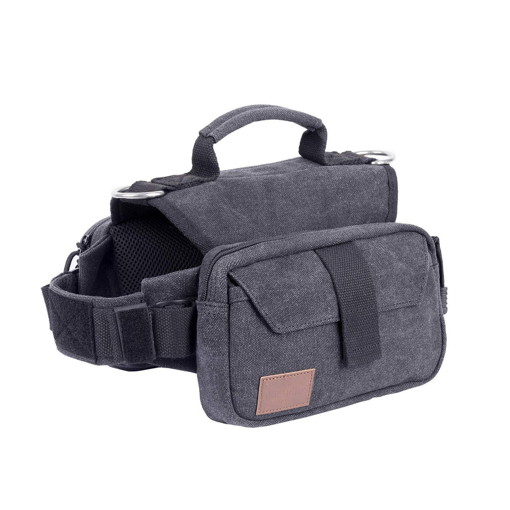 [Australia] - OneTigris Dog Pack Hound Travel Camping Hiking Backpack Saddle Bag Rucksack for Medium & Large Dog Black 