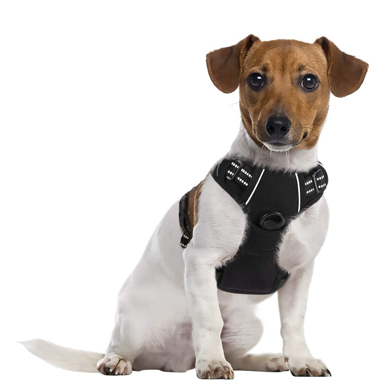 Dog Harness No Pull, Adjustable Reflective Breathable Vest with Handle for Large Dogs Walking by Best Pet Supplies, Easy Control Tactical Dog Harness Small Black - PawsPlanet Australia