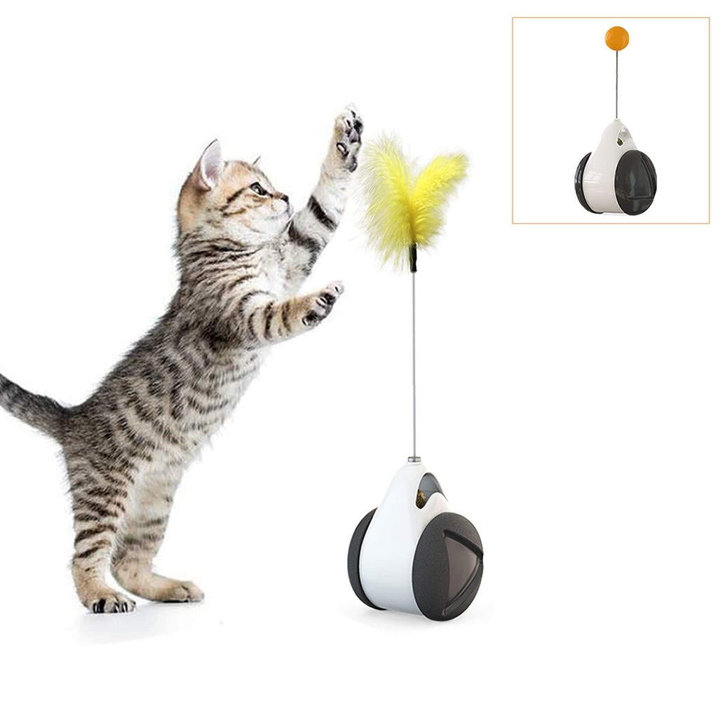 [Australia] - Dozod Interactive Cat Toys, Newest Version Balance Cat Toy with Feather and Ball, Physical Exercise Cat Teaser Toys for Your Indoor Cat/Kitten 