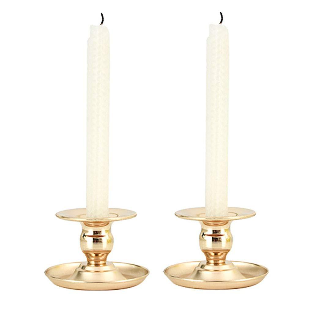 Candle Holders for Candlesticks 2 PCS Candle Holders Stand Iron Candle Holder Vintage for Pillar Candles Candle Holders for Long Candles for Living Room Table Decoration (Gold) Gold - PawsPlanet Australia