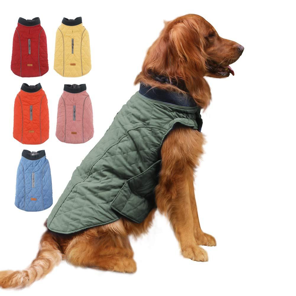 [Australia] - EMUST Winter Dog Coats, Dog Apparel for Cold Weather, British Style Windproof Warm Dog Jacket for Small Dog Coats for Winter, XS XS(Back: 10.63''; Chest: 13.39-14.96'') Green 