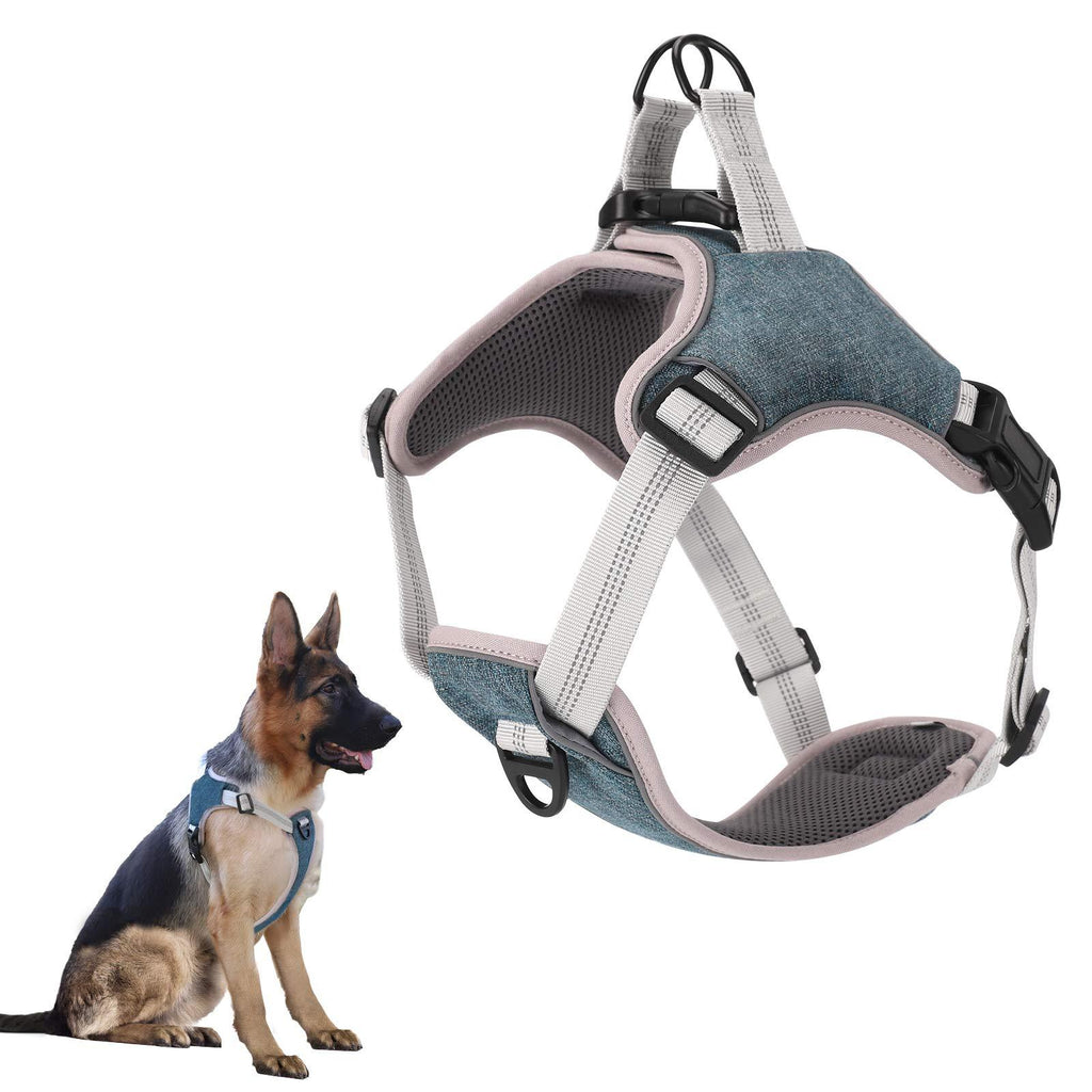 [Australia] - Rision Dog Harness No-Pull Pet Harness Adjustable Soft Padded Outdoor Pet Dog Vest Harness Reflective No-Choke Harness Pet Chest Harness with Easy Control Handle for Medium, Large Dogs M (Chest Girth: 18.-24.5") 